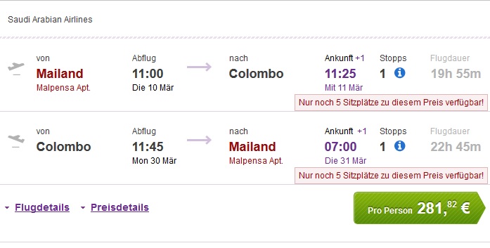 cheap ticket to sri lanka