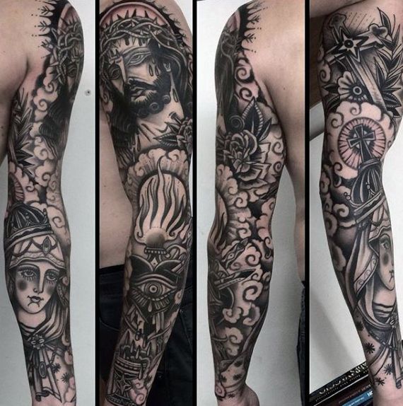 christ tattoo sleeve