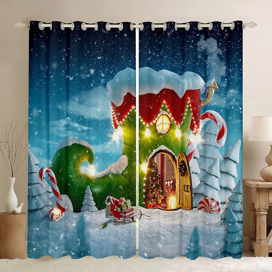 christmas curtain panels