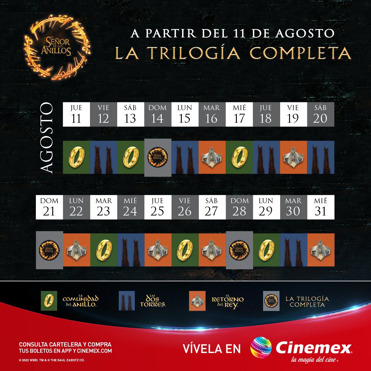 cinemex el señor de los anillos