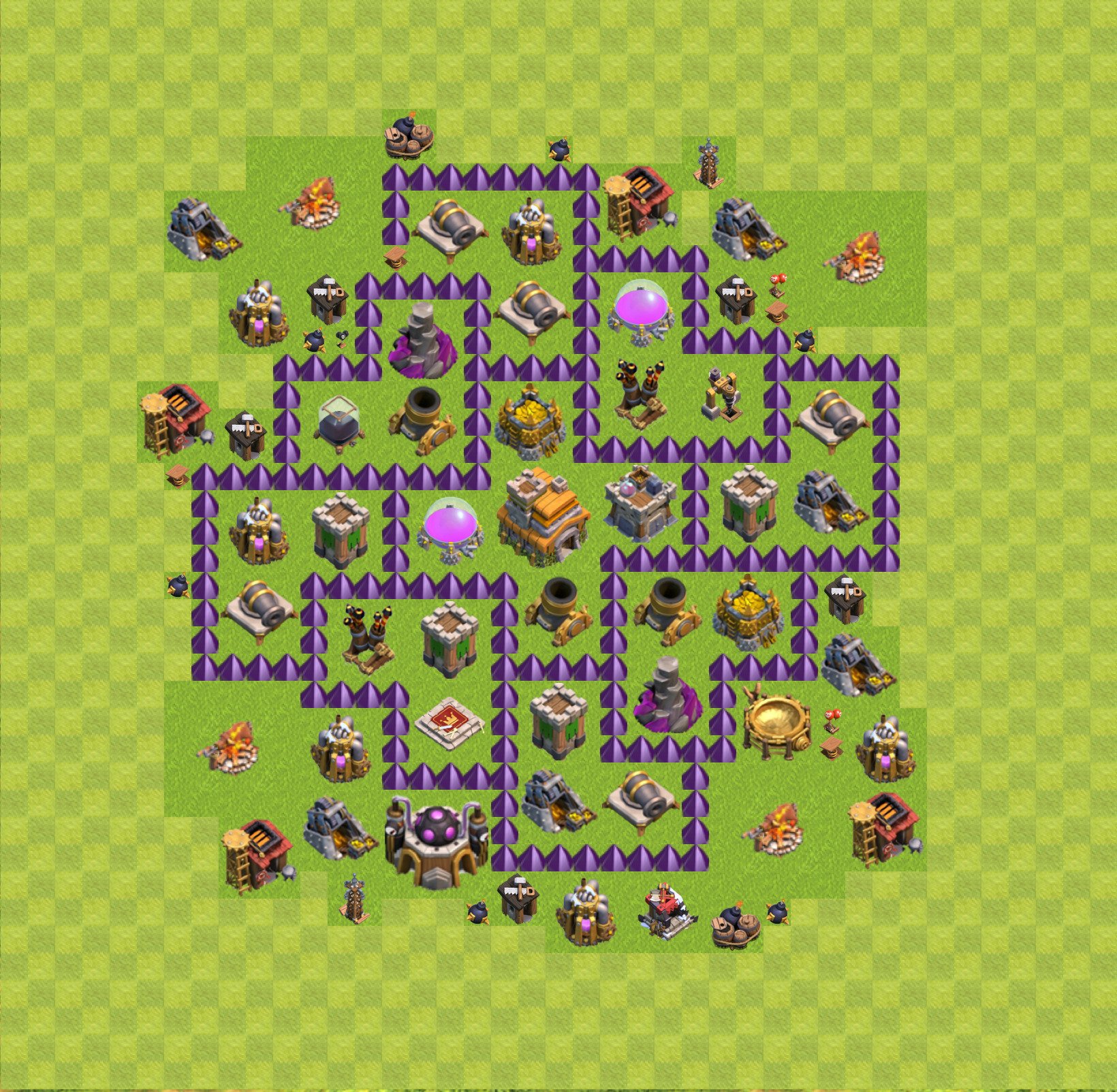 clash of clans base rathaus 7