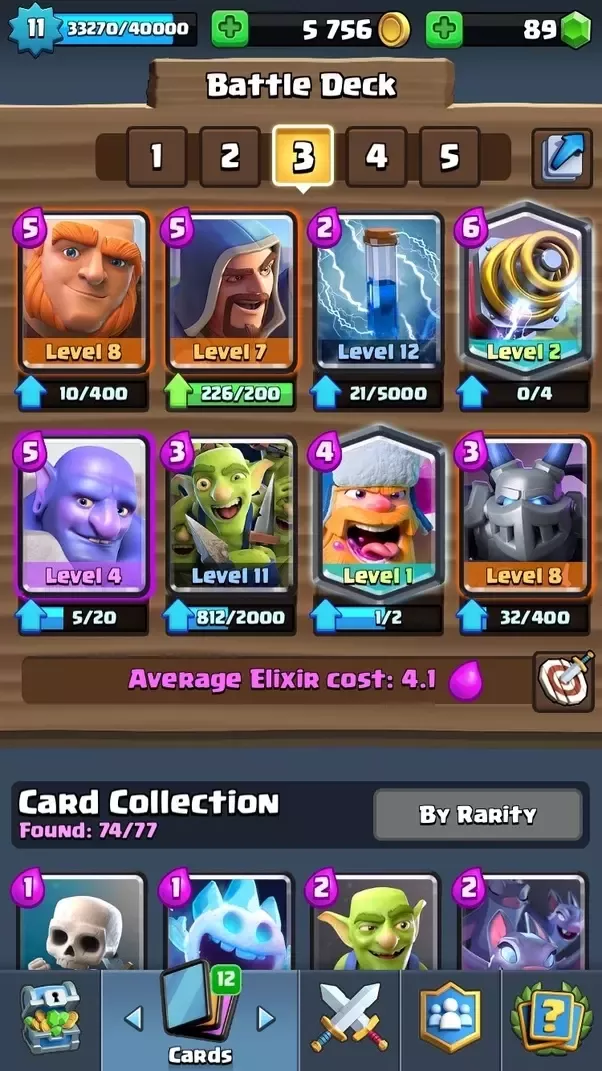 clash royale deck arena 11