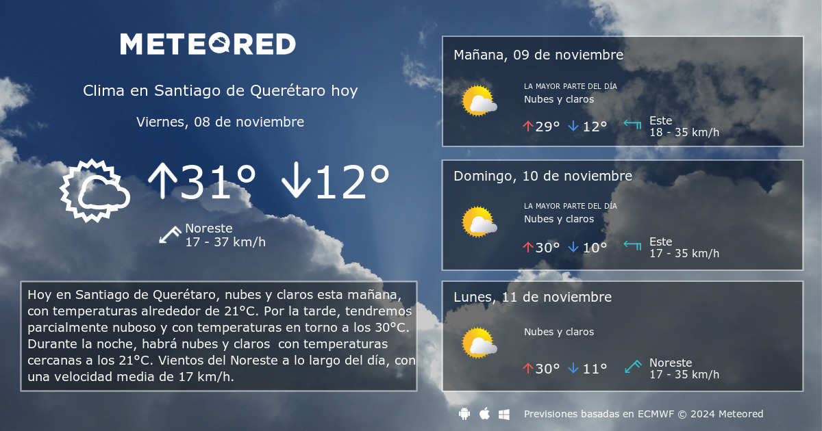 clima de 10 días para santiago de querétaro