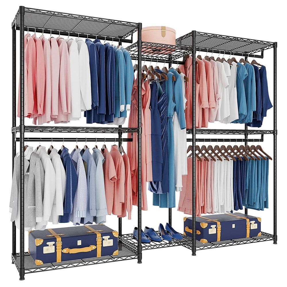 clothing rack with shelves