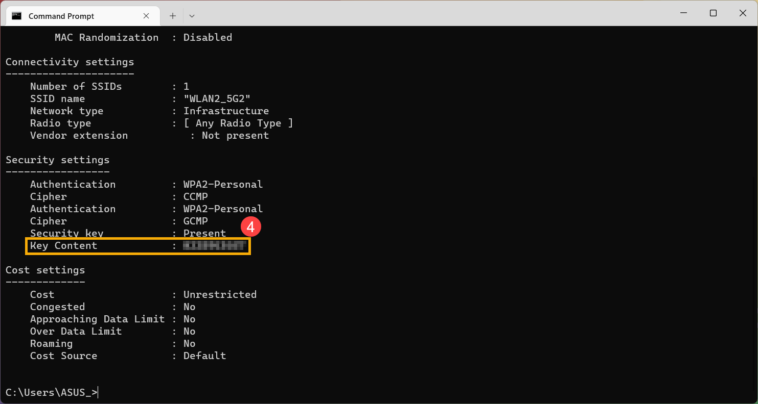 cmd wifi password finder