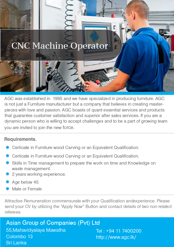 cnc machine operator job vacancy