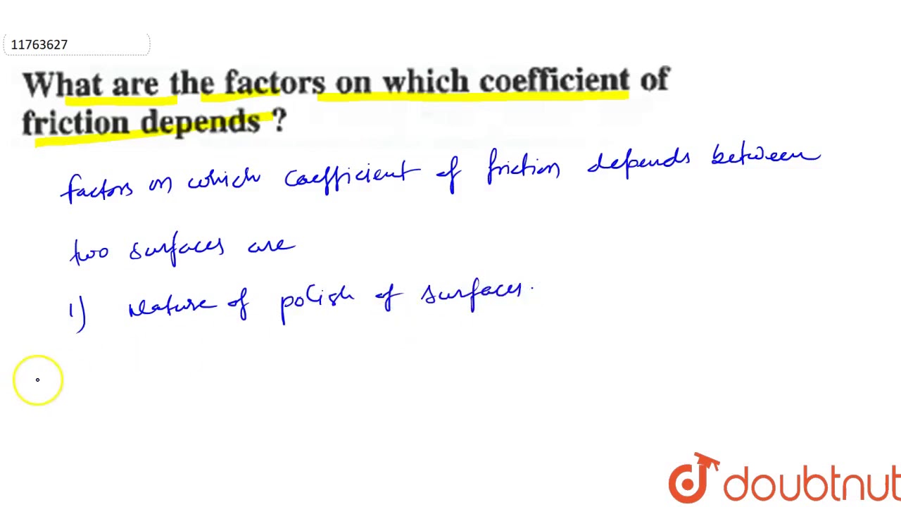 coefficient of friction depends upon