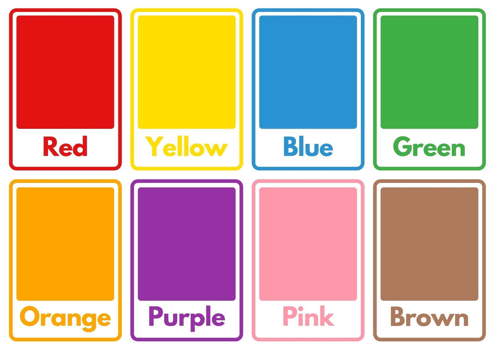 color flashcards