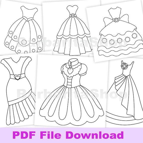 coloring pages for dresses