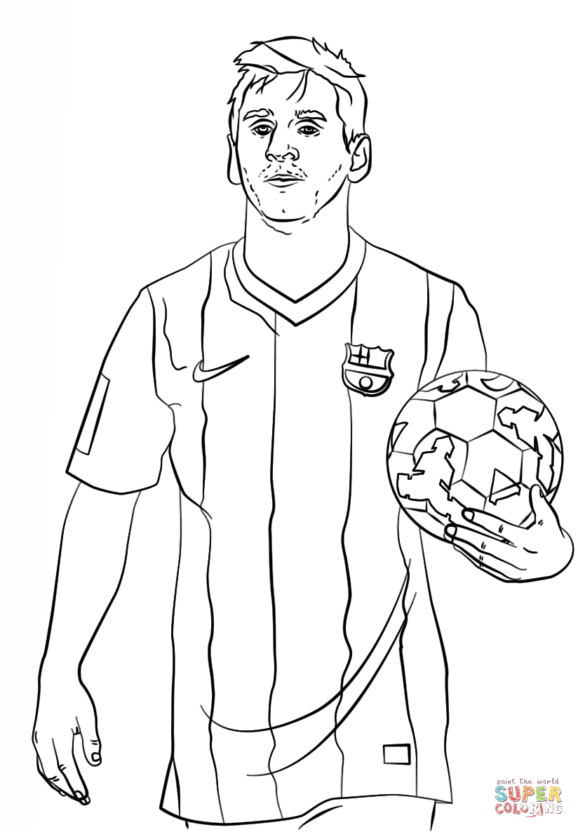 colouring pages of messi