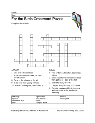 common bird crossword