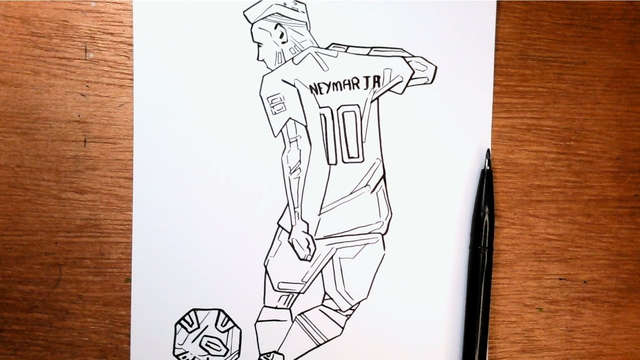 como dibujar a neymar