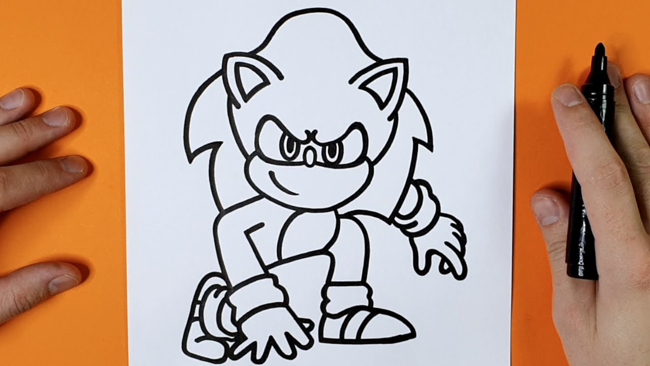 como dibujar a sonic