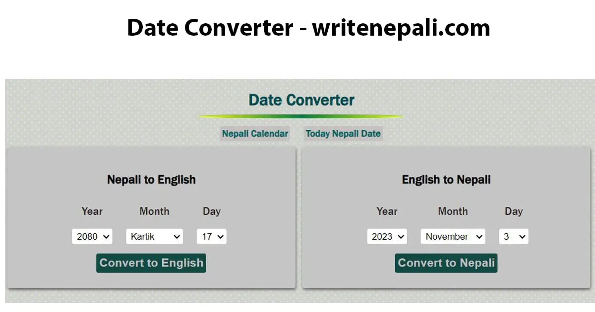 convert date english to nepali