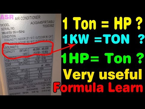 convert tons to kw air conditioning