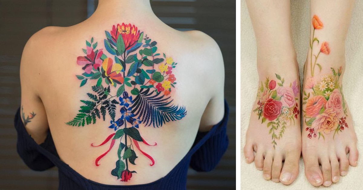 coolest flower tattoos