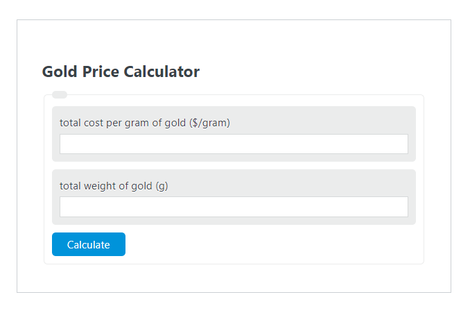 cost of gold per gram calculator