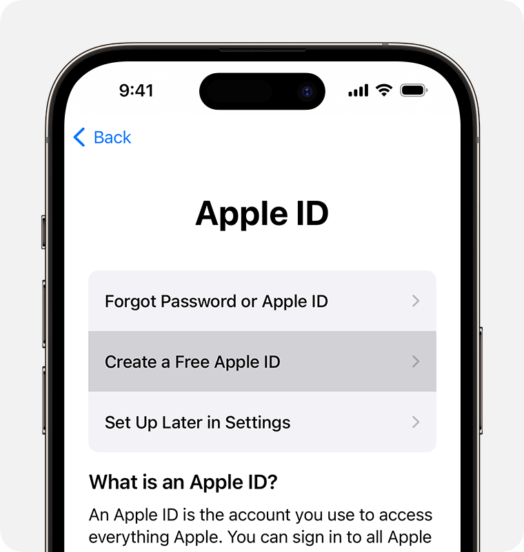 create a apple account