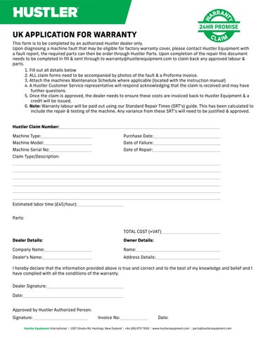 cricket warranty claim form