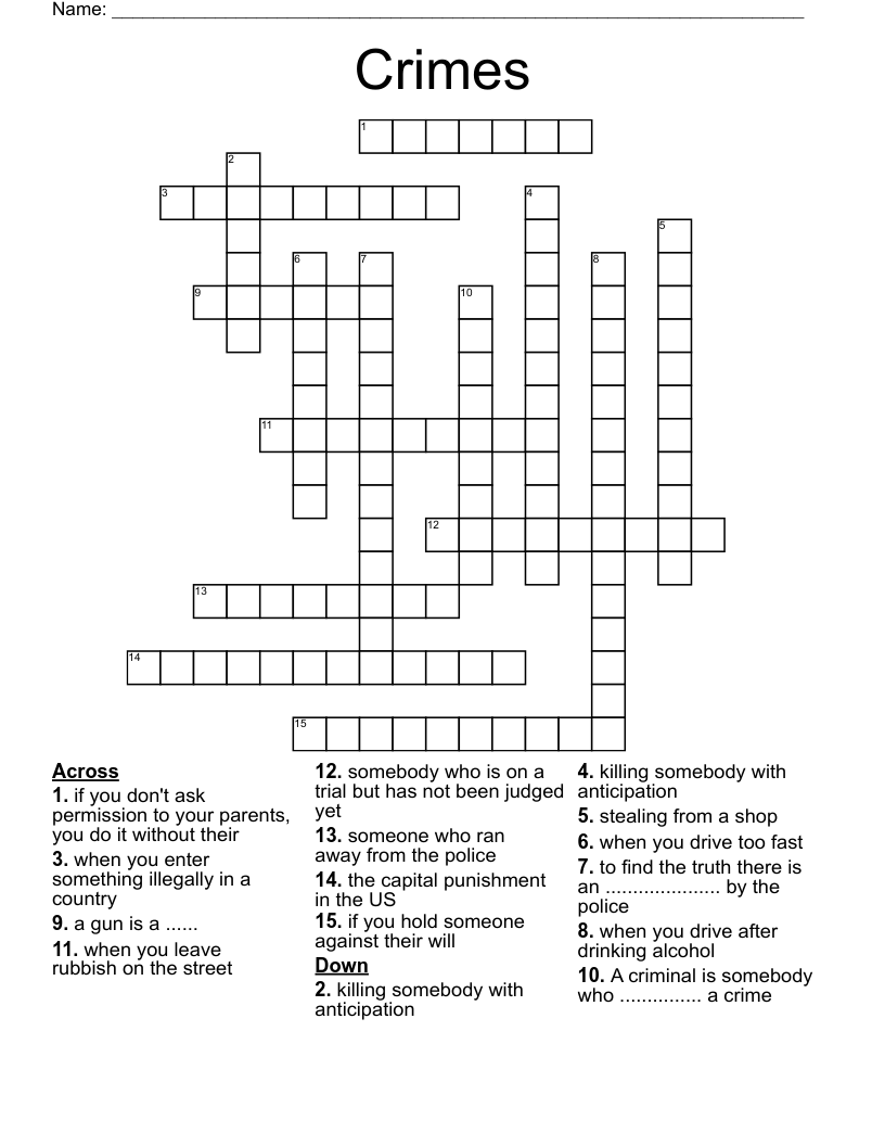 crime crossword clue