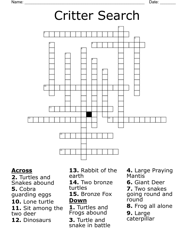 critter crossword clue