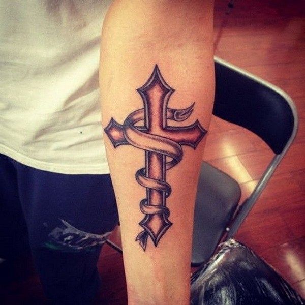 cross tattoo designs on arm