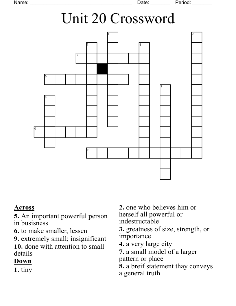 crossword lessen