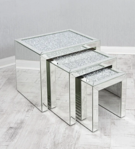 crushed diamond nest of tables