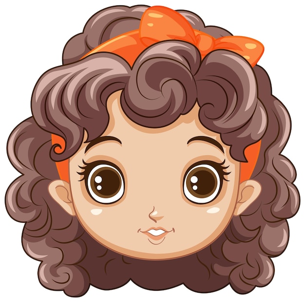 curly hair girl clipart