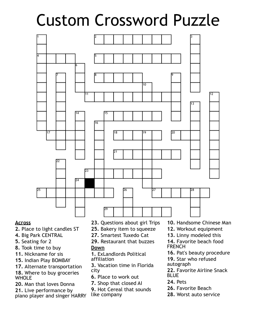 custom crossword puzzle clue