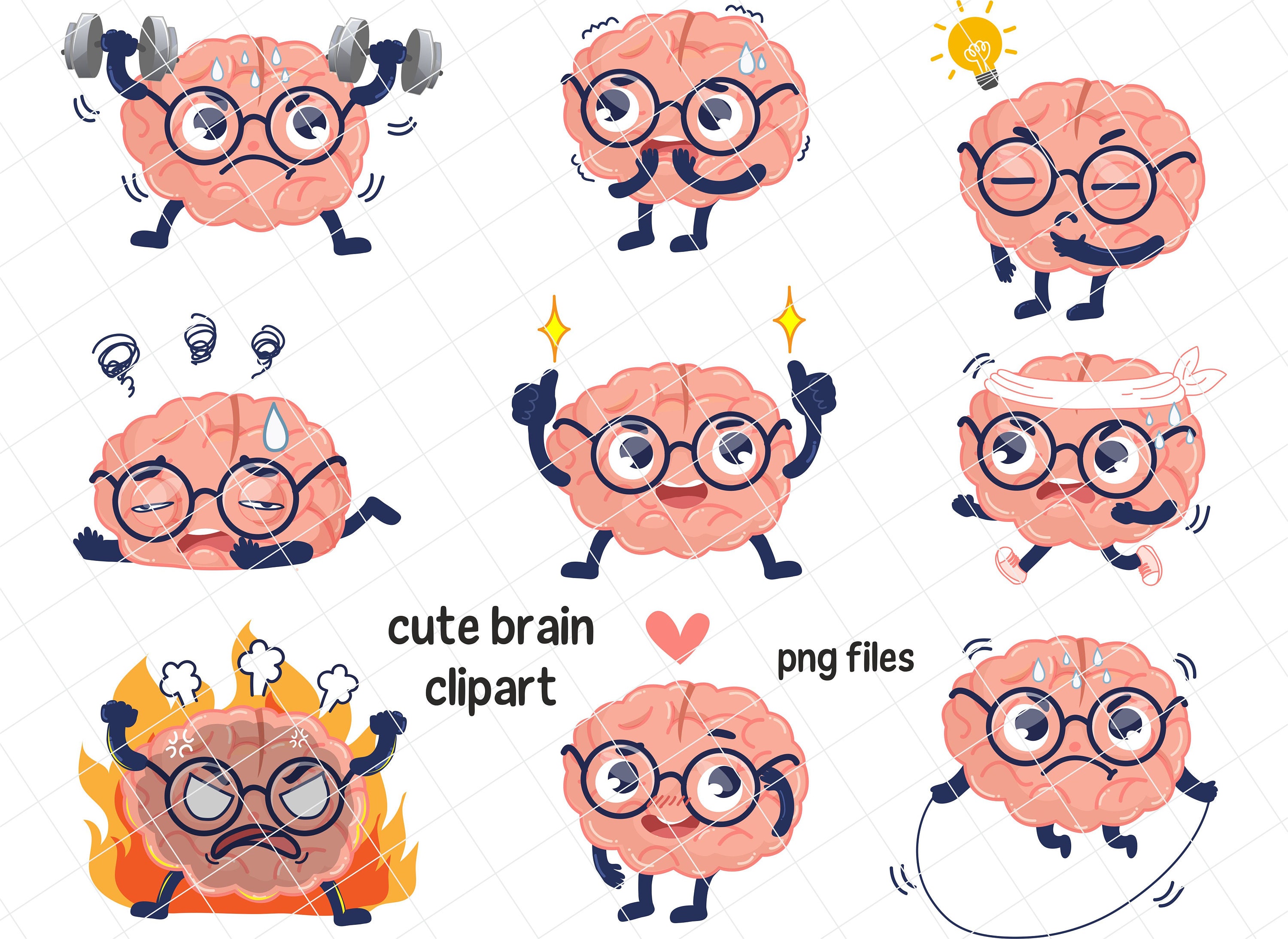 cute brain clipart