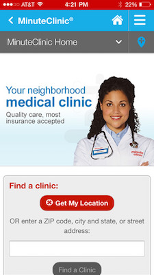 cvs minute clinic app