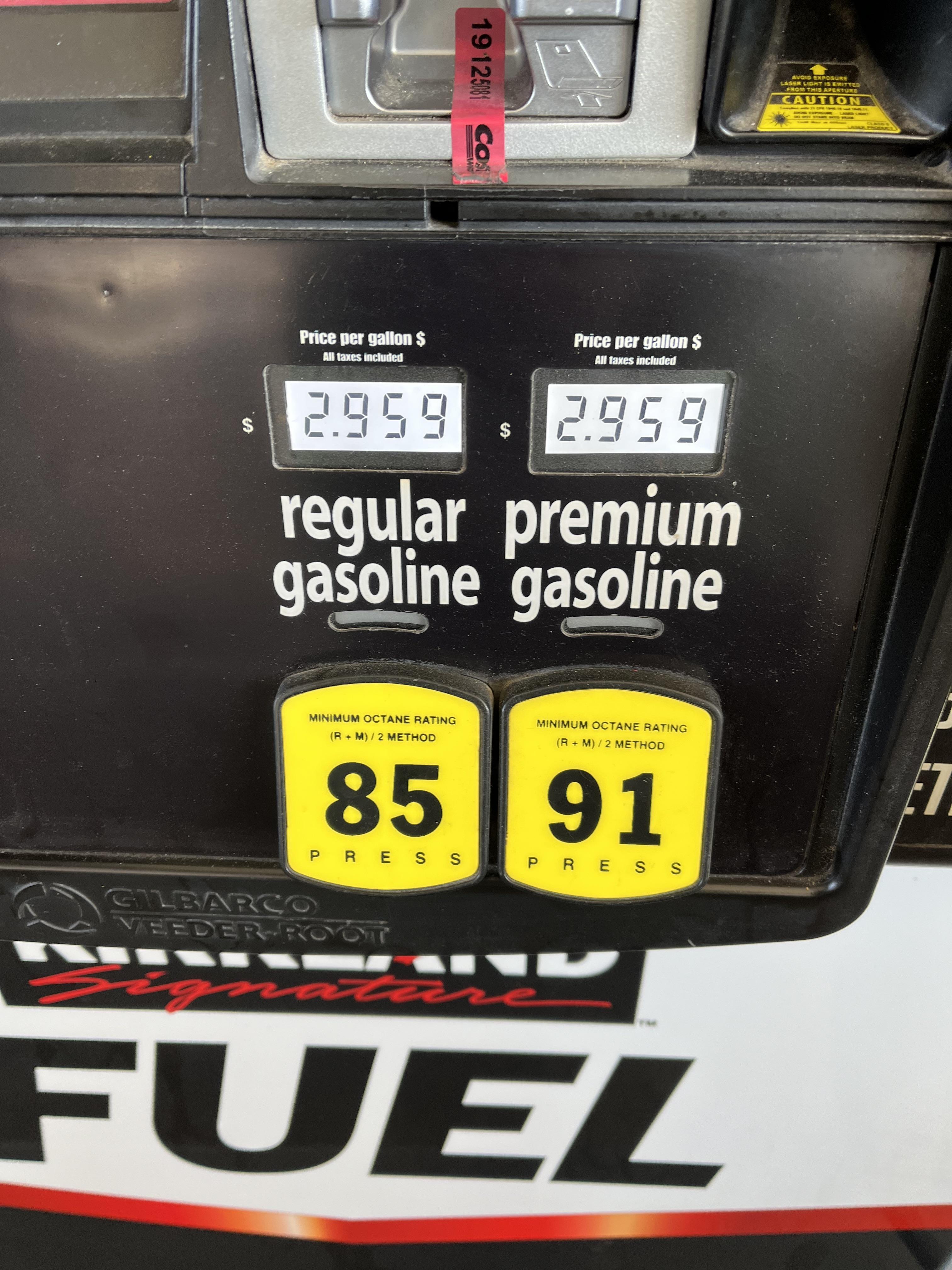 costco premium gas price