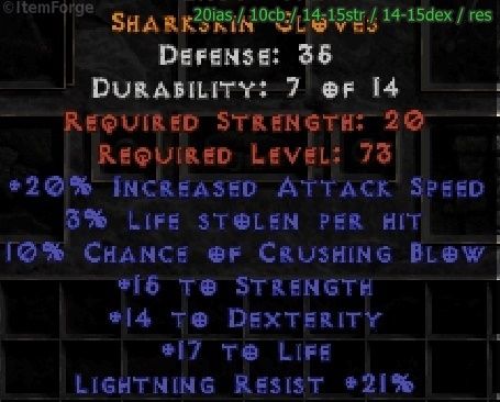 d2r craft gloves