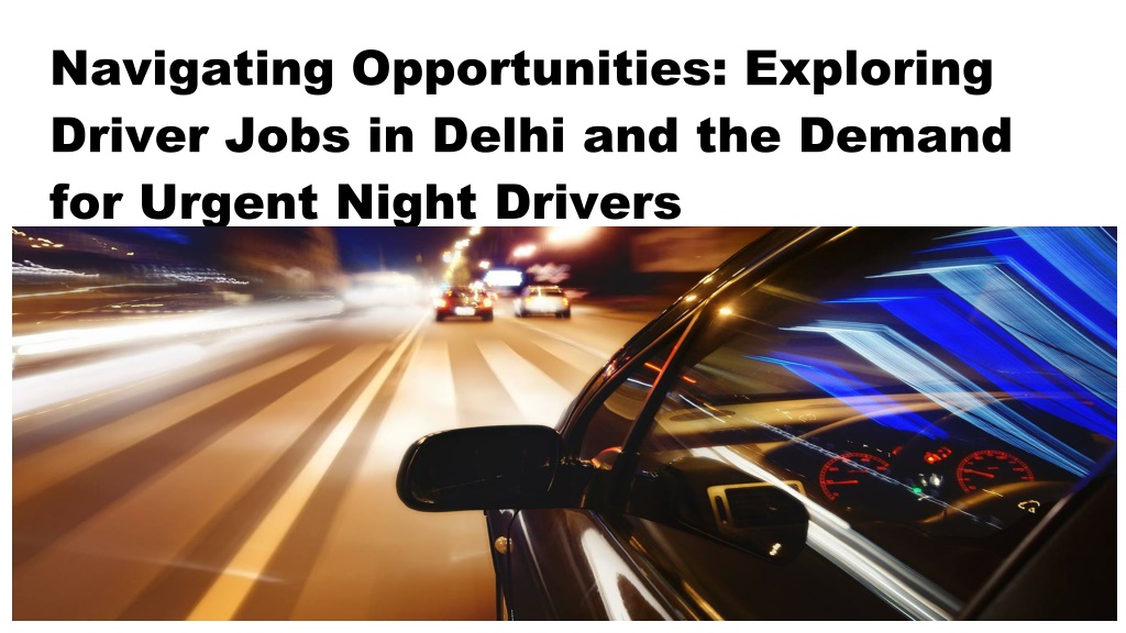 night driver vacancies