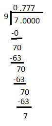 7/9 as a decimal