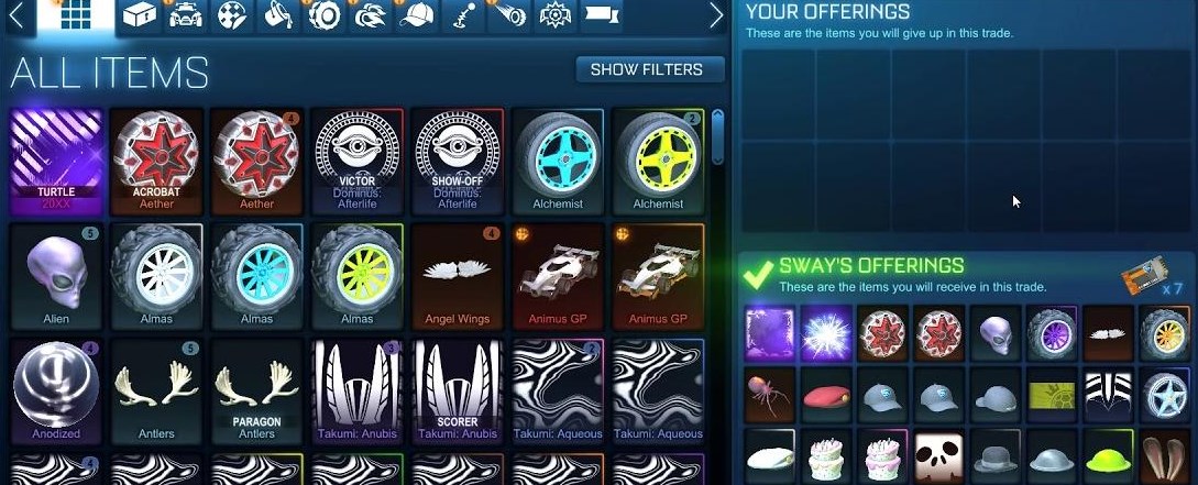 how do i trade in rocket league