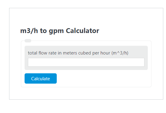 gpm to m3 h