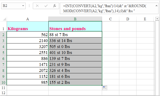 9 stone 7 pounds into kg