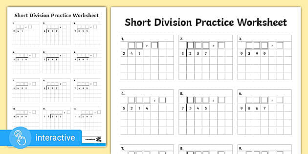 year 5 maths worksheets division