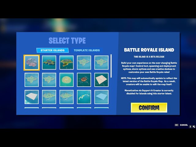 how to get battle royale island in creative