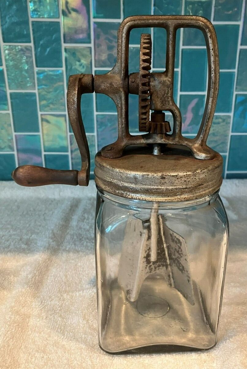 vintage butter churn jar