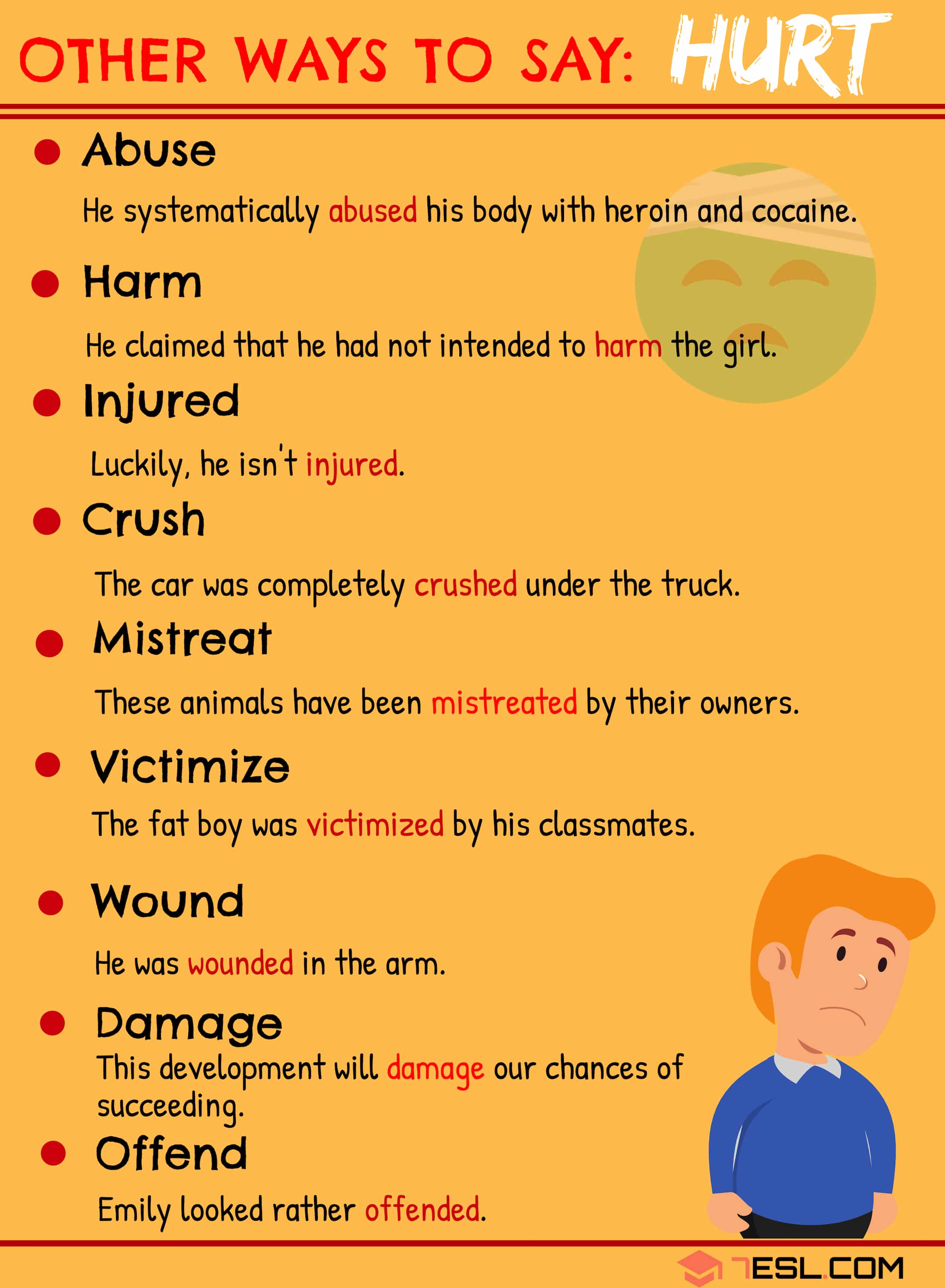 synonyms for hurting