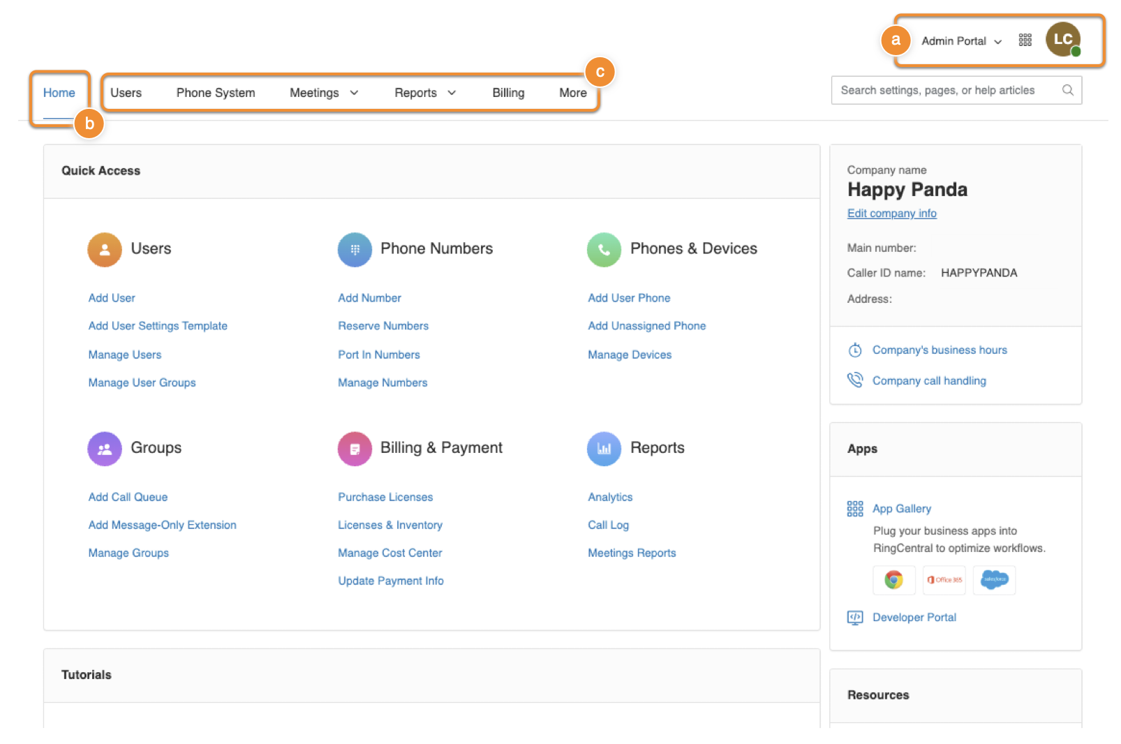 ringcentral admin