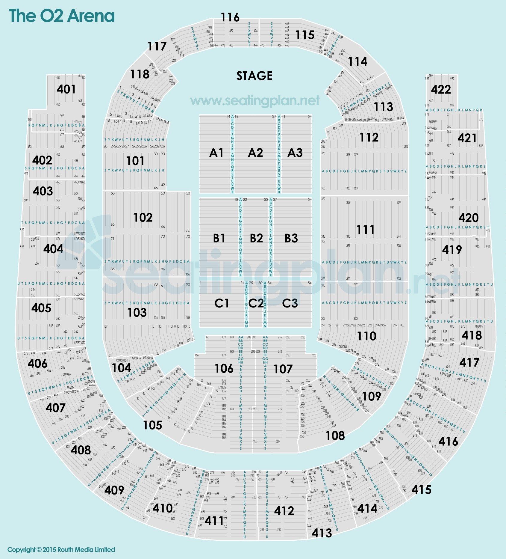 o2 arena seat view