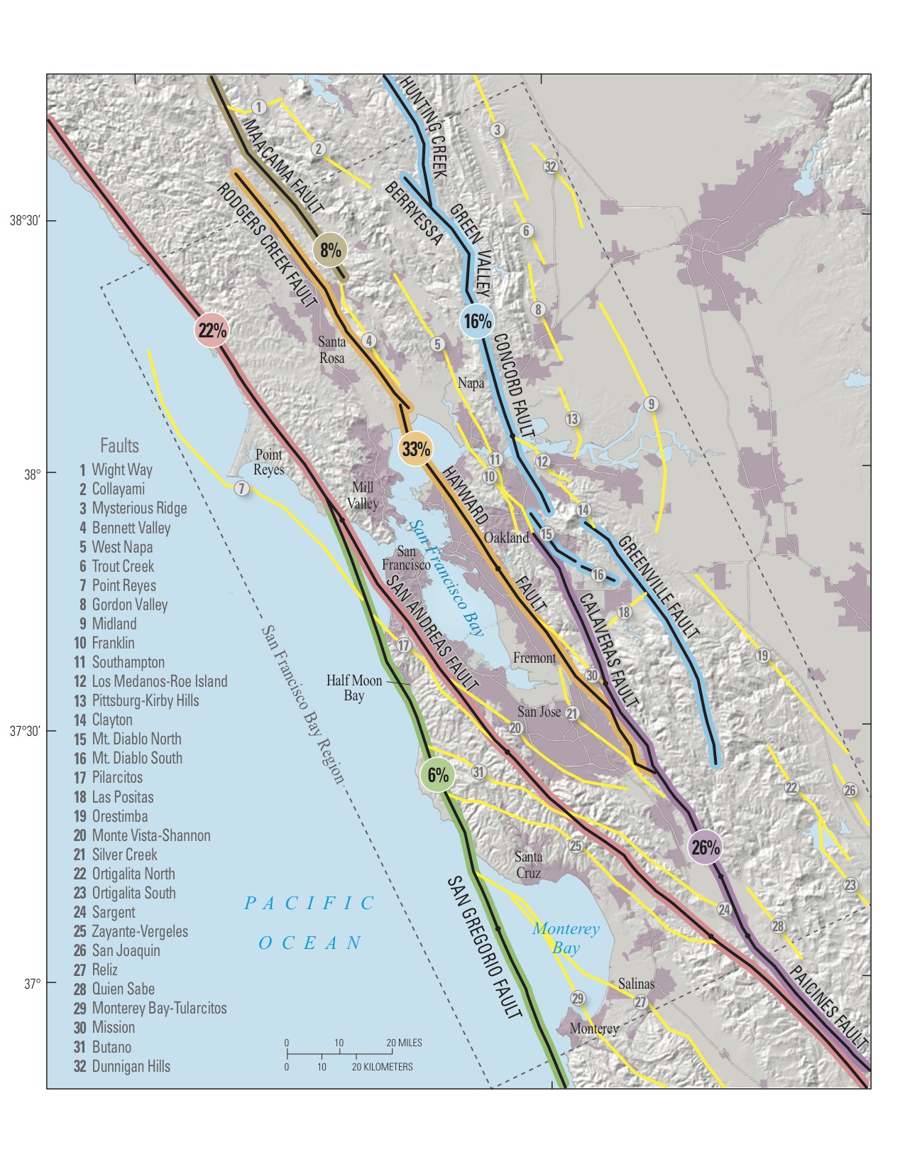 san francisco fault map