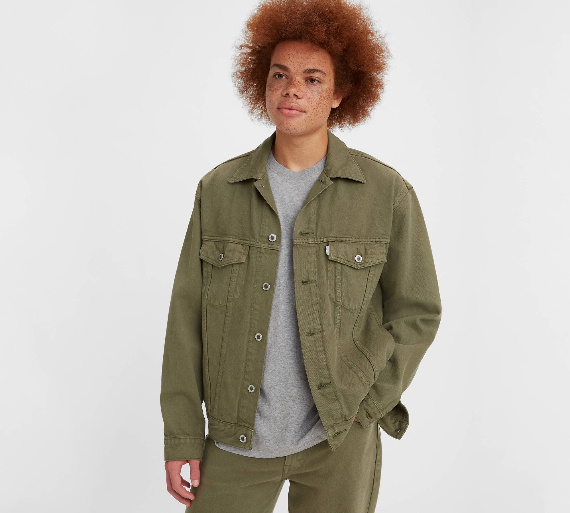 levis green trucker jacket