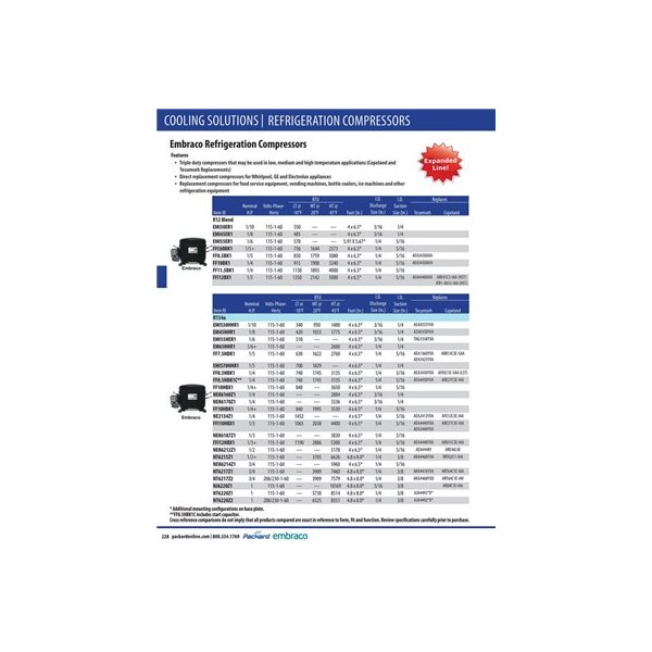 embraco compressor catalogue