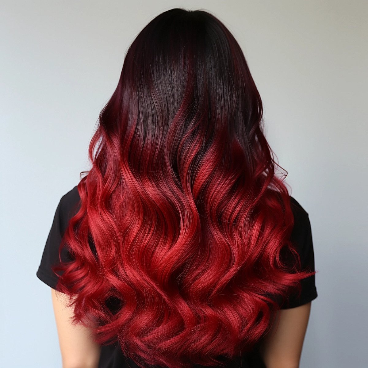 dark to red ombre