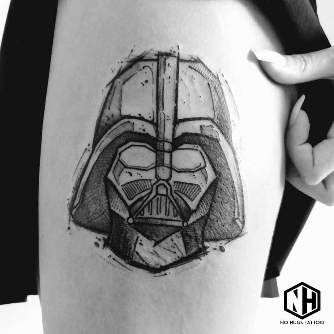 darth vader helmet tattoo